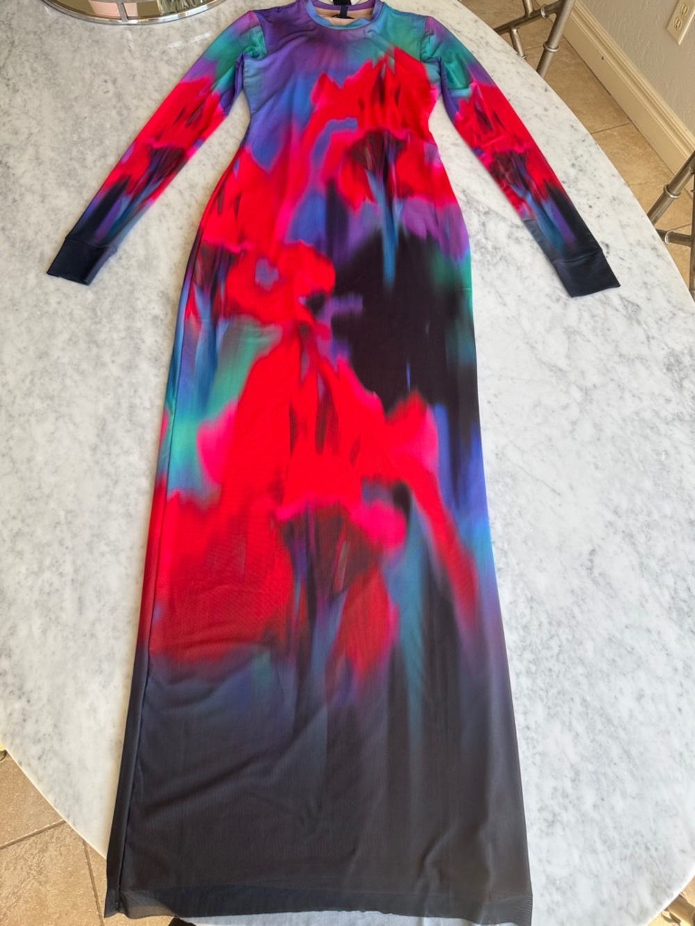 AFRM Didi Long Sleeve Mesh Maxi Dress NWT - Picture 4 of 7